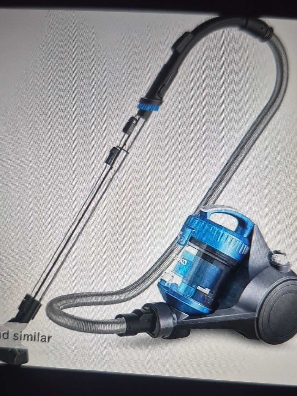 Blue Bagless Canister Vacuum Cleaner with Cyclone Dustbin